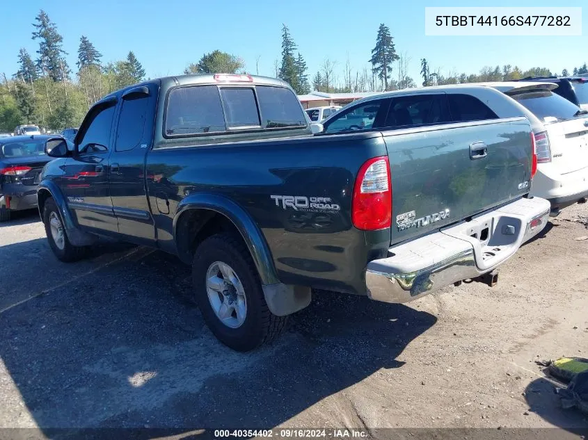 2006 Toyota Tundra Sr5 V8 VIN: 5TBBT44166S477282 Lot: 40354402