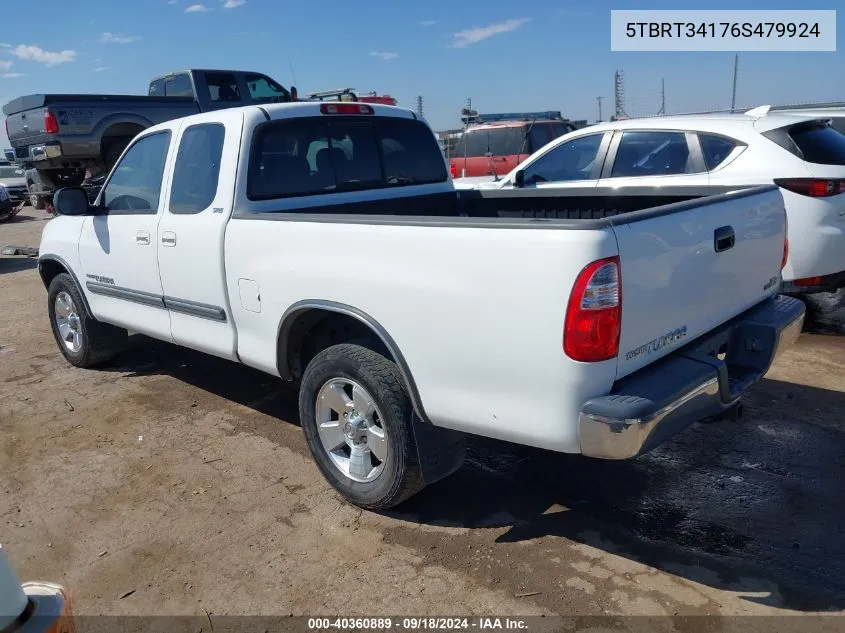 2006 Toyota Tundra Access Cab Sr5 VIN: 5TBRT34176S479924 Lot: 40360889