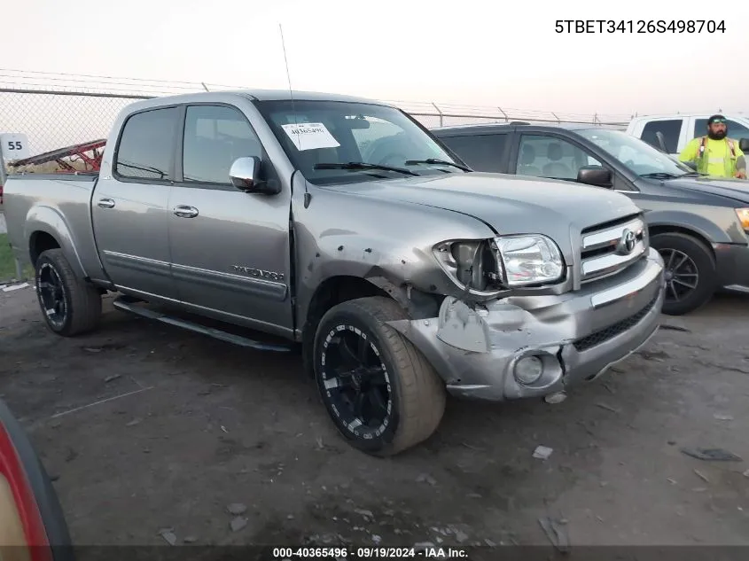 2006 Toyota Tundra Double Cab Sr5 VIN: 5TBET34126S498704 Lot: 40365496