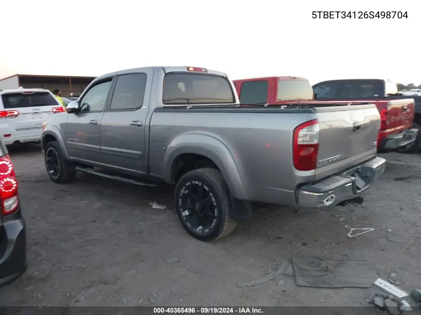 2006 Toyota Tundra Sr5 V8 VIN: 5TBET34126S498704 Lot: 40365496