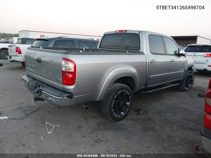 2006 Toyota Tundra Sr5 V8 VIN: 5TBET34126S498704 Lot: 40365496