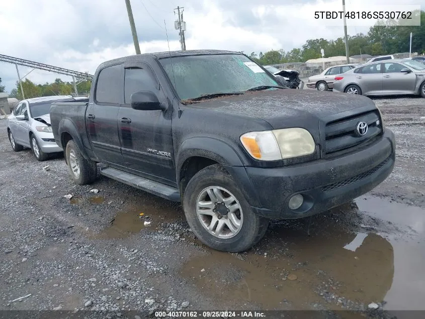 2006 Toyota Tundra Limited V8 VIN: 5TBDT48186S530762 Lot: 40370162