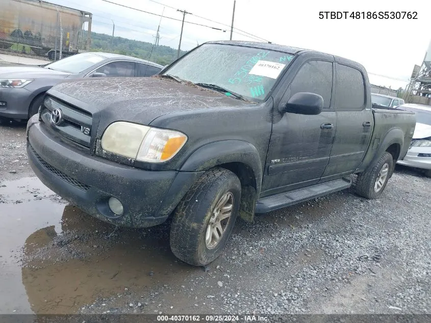 2006 Toyota Tundra Limited V8 VIN: 5TBDT48186S530762 Lot: 40370162