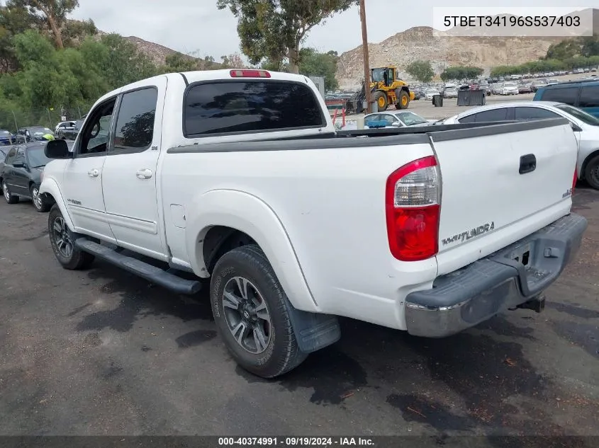 2006 Toyota Tundra Sr5 V8 VIN: 5TBET34196S537403 Lot: 40374991