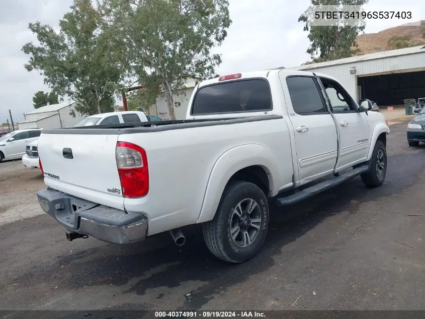 2006 Toyota Tundra Sr5 V8 VIN: 5TBET34196S537403 Lot: 40374991