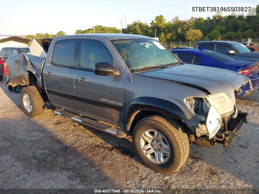 2006 Toyota Tundra Double Cab Limited VIN: 5TBET38196S503827 Lot: 40377948