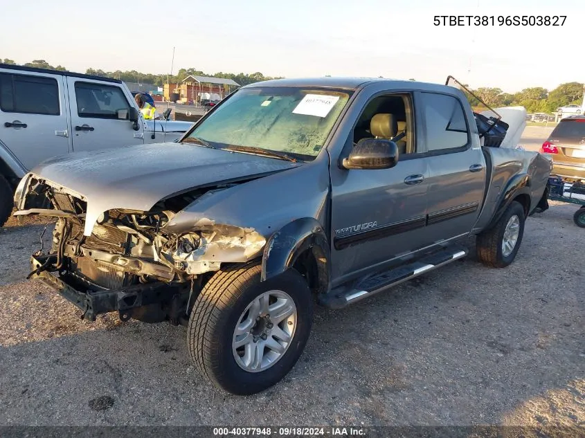 2006 Toyota Tundra Double Cab Limited VIN: 5TBET38196S503827 Lot: 40377948