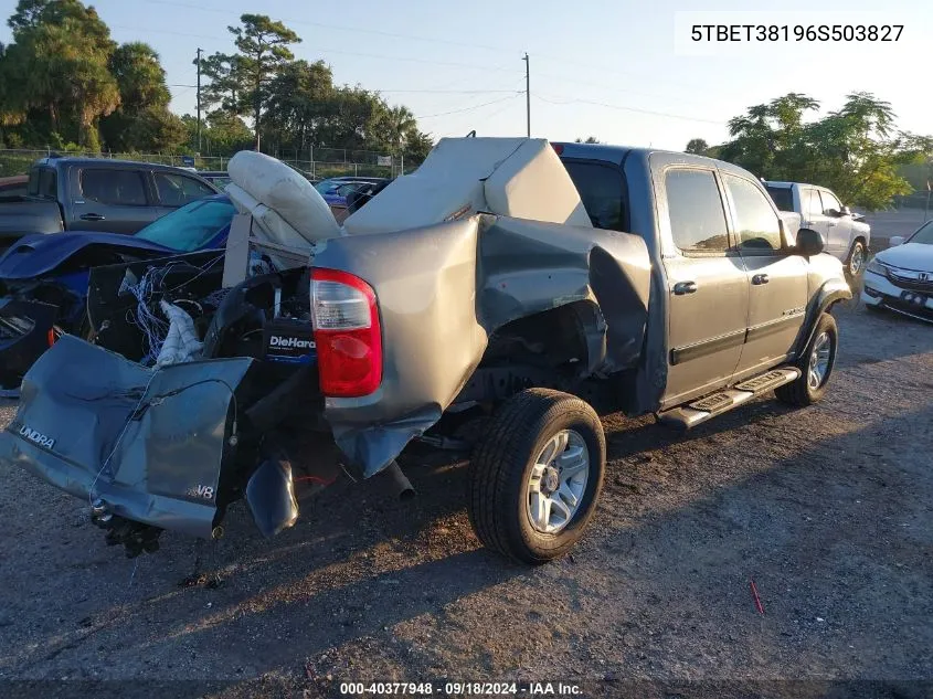 2006 Toyota Tundra Double Cab Limited VIN: 5TBET38196S503827 Lot: 40377948