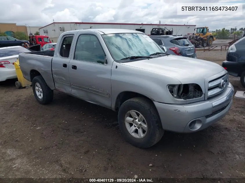 2006 Toyota Tundra Sr5 V8 VIN: 5TBRT34116S473407 Lot: 40401129