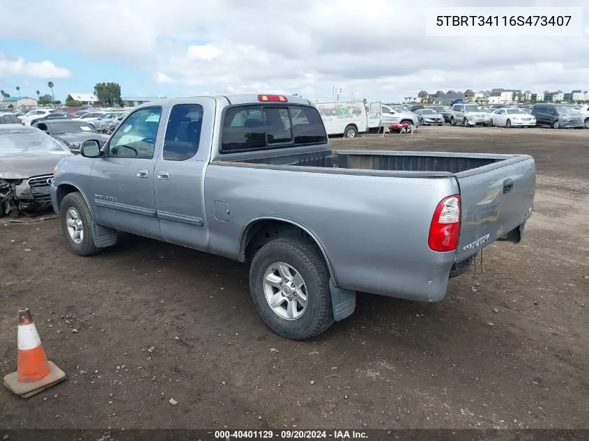 2006 Toyota Tundra Sr5 V8 VIN: 5TBRT34116S473407 Lot: 40401129