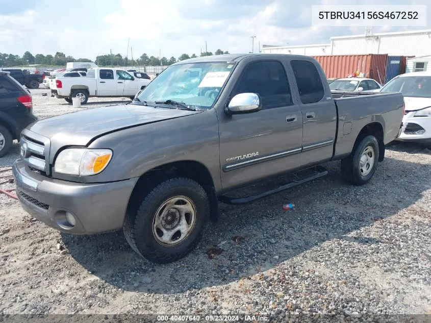 2006 Toyota Tundra Sr5 VIN: 5TBRU34156S467252 Lot: 40407640