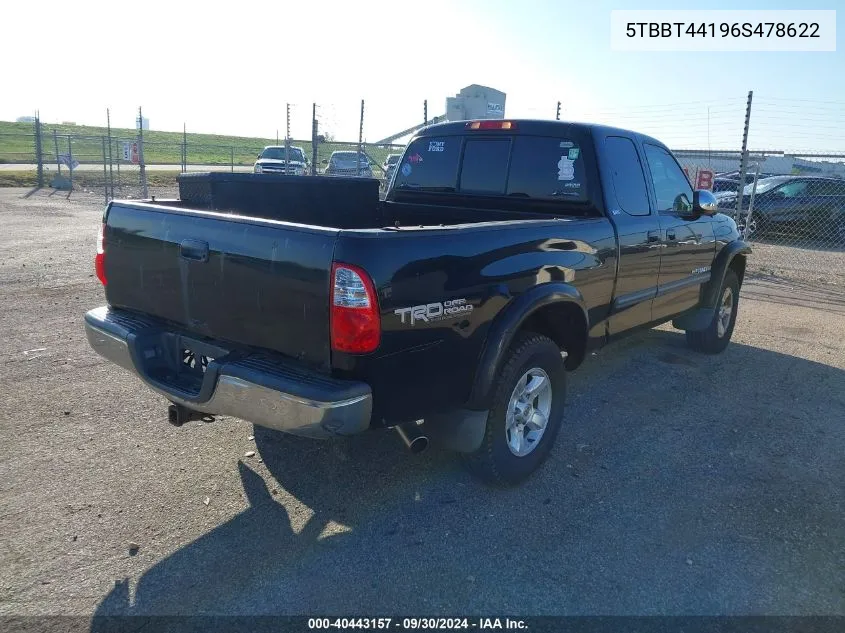 2006 Toyota Tundra Sr5 V8 VIN: 5TBBT44196S478622 Lot: 40443157