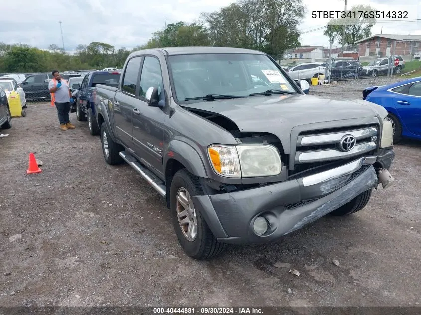 5TBET34176S514332 2006 Toyota Tundra Sr5 V8