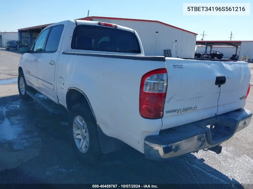 2006 Toyota Tundra Sr5 V8 VIN: 5TBET34196S561216 Lot: 40459767