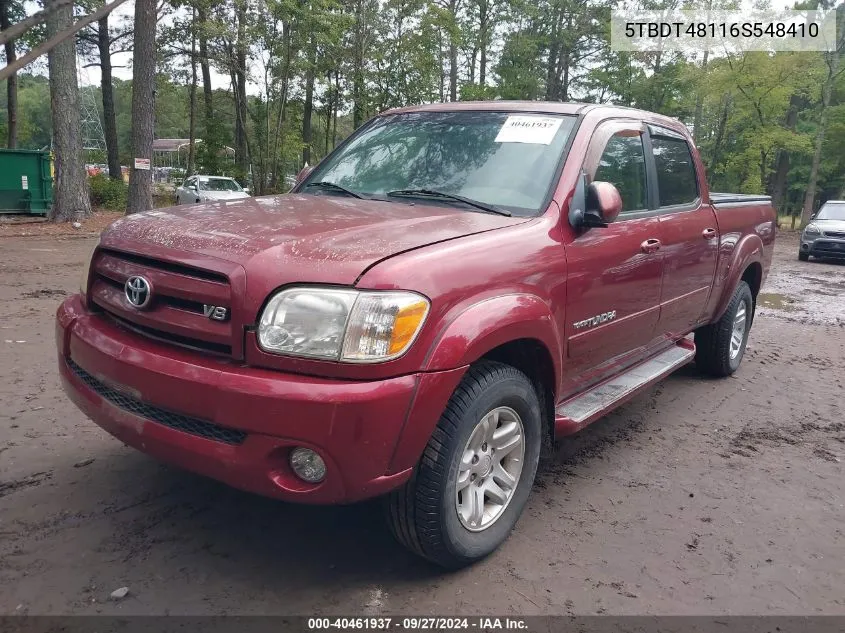 2006 Toyota Tundra Limited V8 VIN: 5TBDT48116S548410 Lot: 40461937