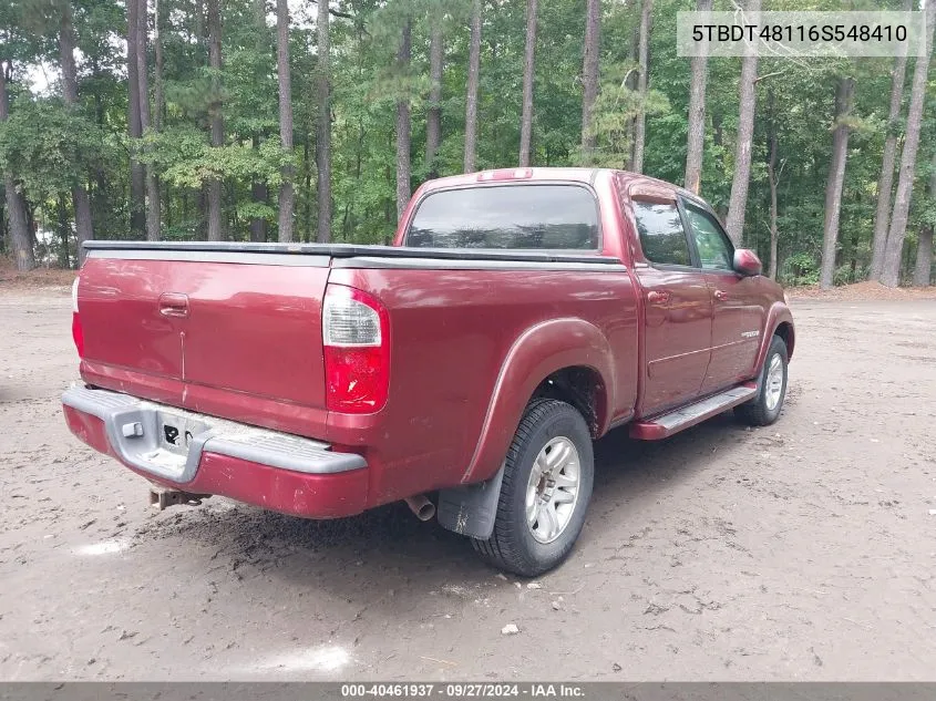 2006 Toyota Tundra Limited V8 VIN: 5TBDT48116S548410 Lot: 40461937