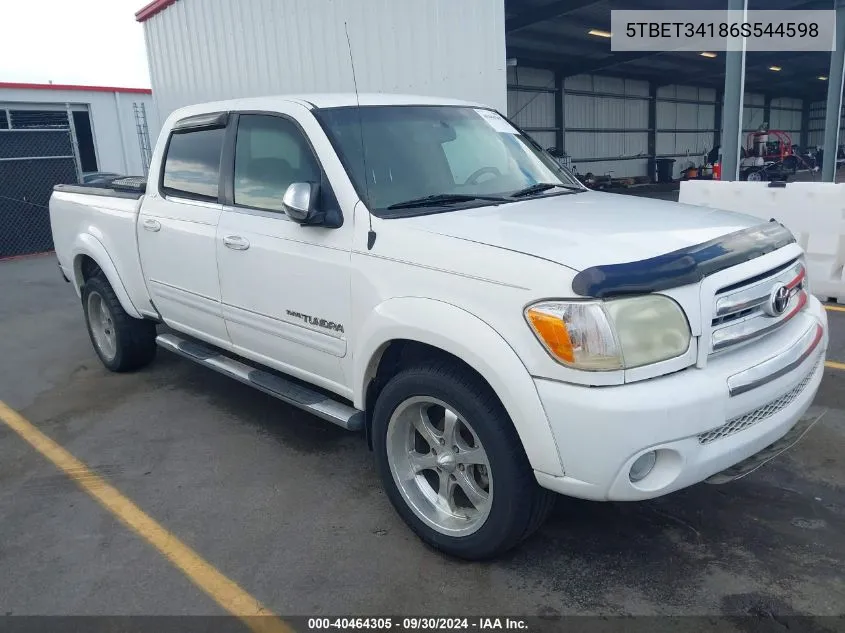 2006 Toyota Tundra Double Cab Sr5 VIN: 5TBET34186S544598 Lot: 40464305