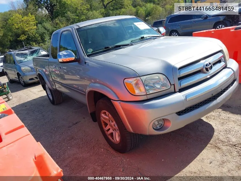 2006 Toyota Tundra Sr5 V8 VIN: 5TBBT44166S481459 Lot: 40467958