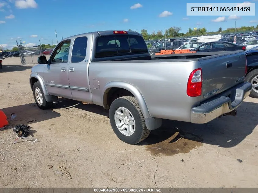 2006 Toyota Tundra Sr5 V8 VIN: 5TBBT44166S481459 Lot: 40467958