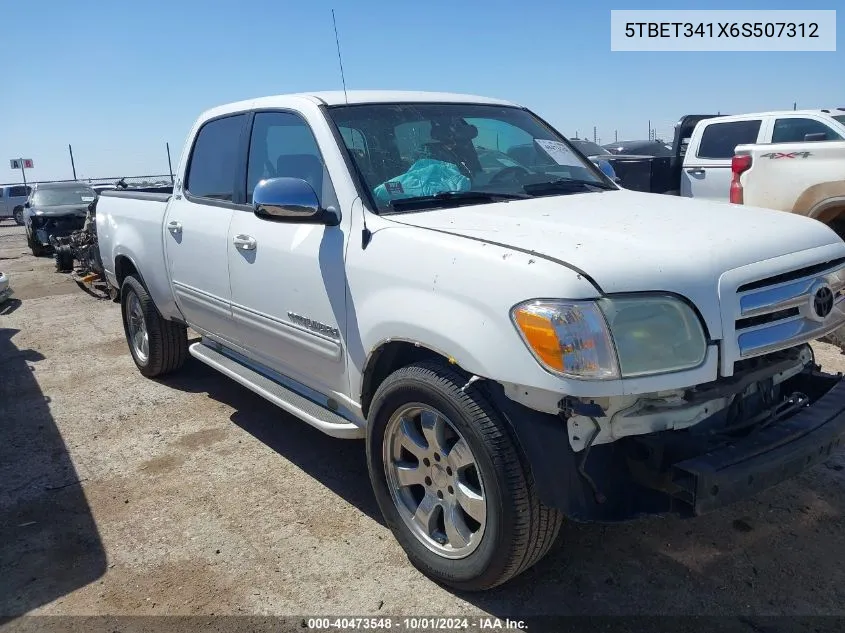 2006 Toyota Tundra Sr5 V8 VIN: 5TBET341X6S507312 Lot: 40473548