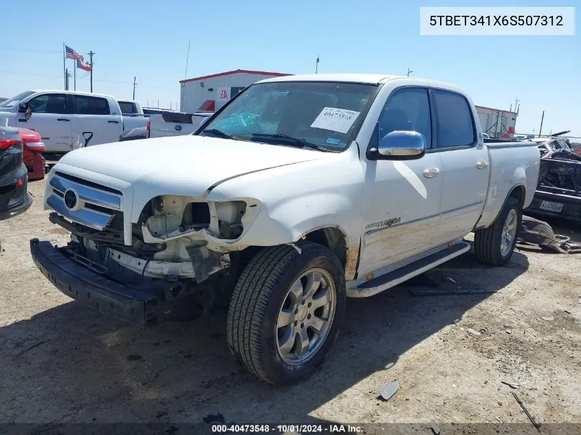 2006 Toyota Tundra Sr5 V8 VIN: 5TBET341X6S507312 Lot: 40473548