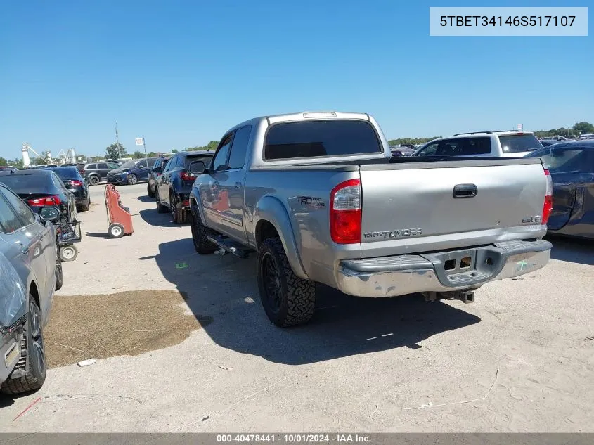 2006 Toyota Tundra Double Cab Sr5 VIN: 5TBET34146S517107 Lot: 40478441