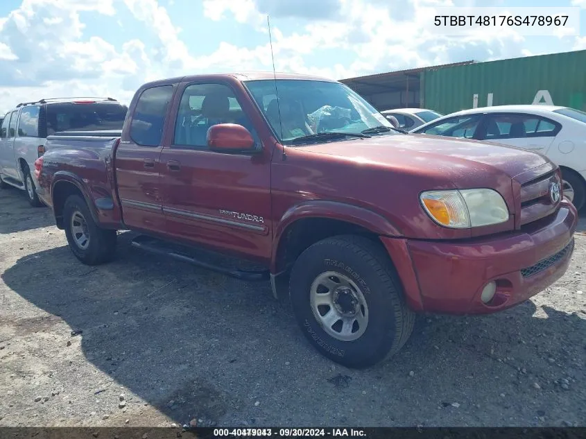 2006 Toyota Tundra Limited V8 VIN: 5TBBT48176S478967 Lot: 40479043