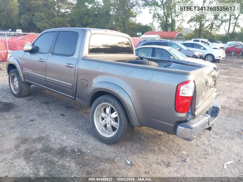 2006 Toyota Tundra Sr5 V8 VIN: 5TBET34176S535617 Lot: 40499527