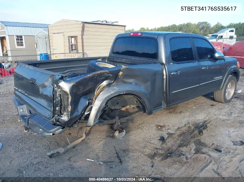 2006 Toyota Tundra Sr5 V8 VIN: 5TBET34176S535617 Lot: 40499527