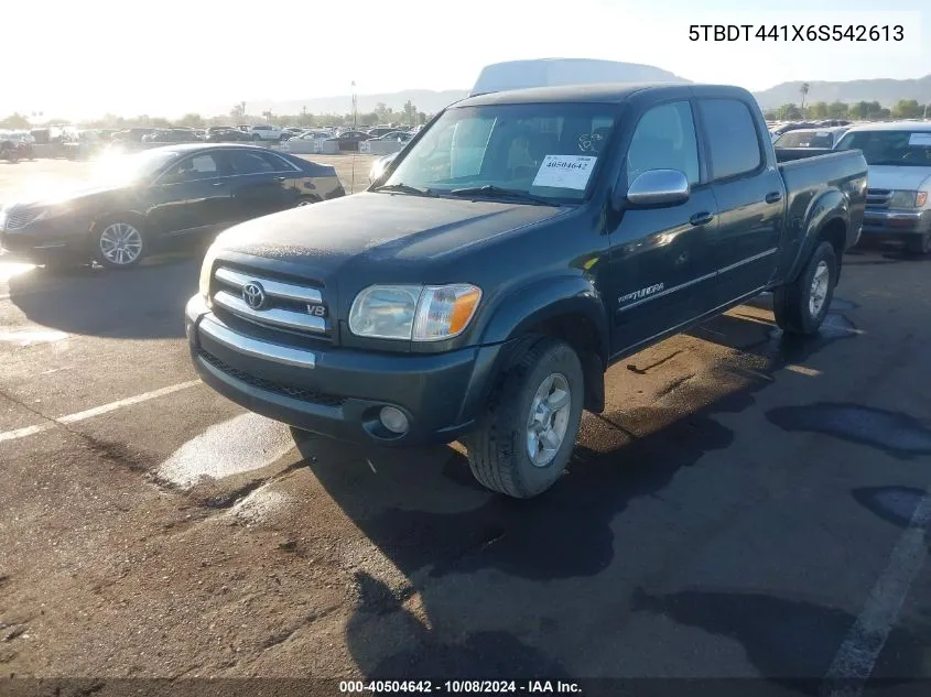 2006 Toyota Tundra Sr5 V8 VIN: 5TBDT441X6S542613 Lot: 40504642