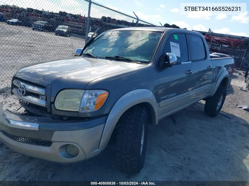 2006 Toyota Tundra Double Cab Sr5 VIN: 5TBET34166S526231 Lot: 40505838