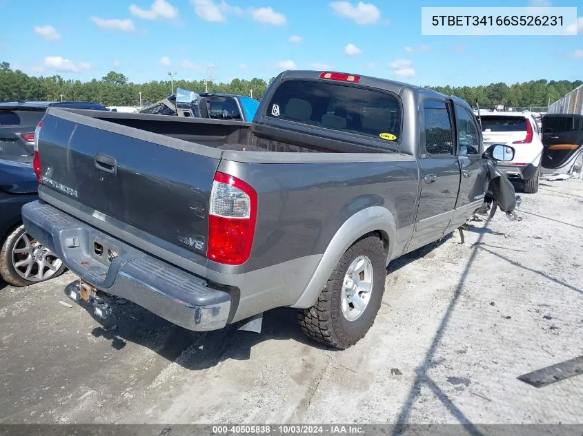 2006 Toyota Tundra Double Cab Sr5 VIN: 5TBET34166S526231 Lot: 40505838