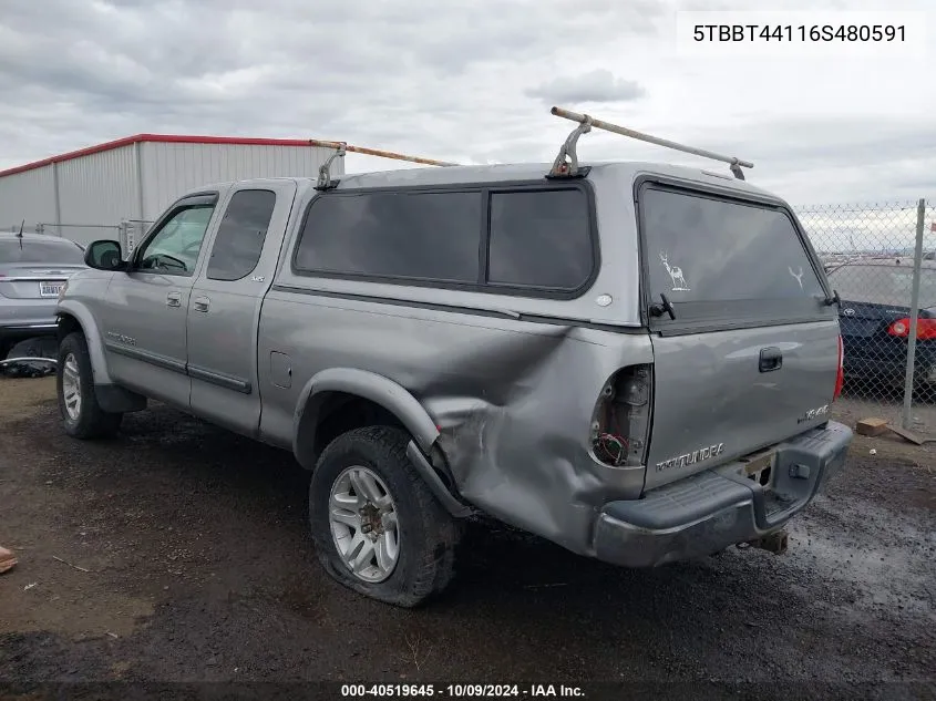 2006 Toyota Tundra Sr5 V8 VIN: 5TBBT44116S480591 Lot: 40519645