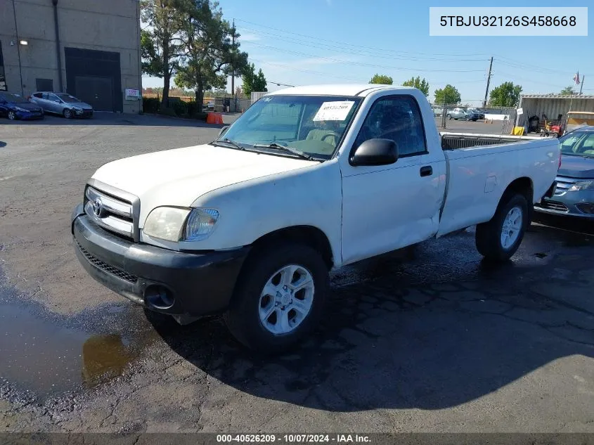 2006 Toyota Tundra VIN: 5TBJU32126S458668 Lot: 40526209