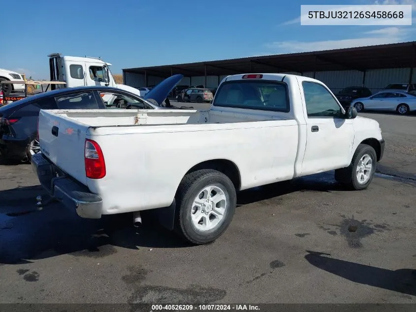 2006 Toyota Tundra VIN: 5TBJU32126S458668 Lot: 40526209