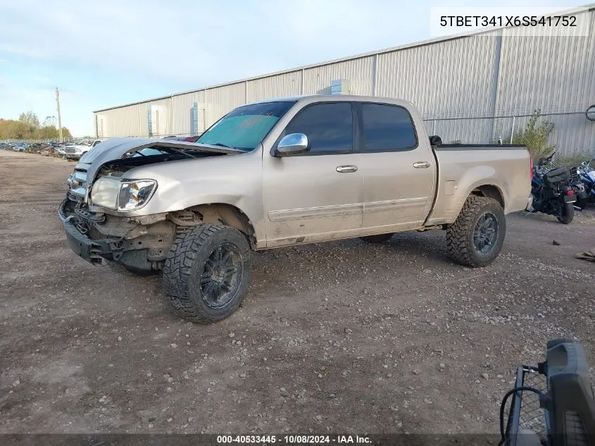 2006 Toyota Tundra Double Cab Sr5 VIN: 5TBET341X6S541752 Lot: 40533445