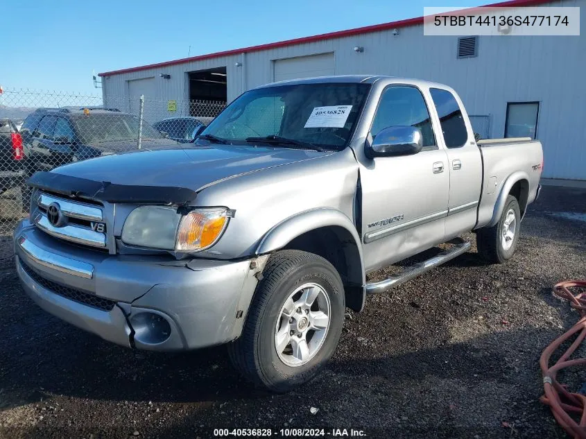 2006 Toyota Tundra Sr5 V8 VIN: 5TBBT44136S477174 Lot: 40536828