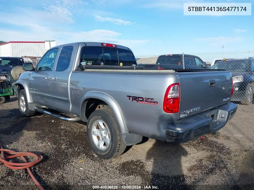 2006 Toyota Tundra Sr5 V8 VIN: 5TBBT44136S477174 Lot: 40536828