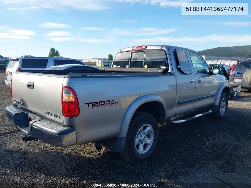 2006 Toyota Tundra Sr5 V8 VIN: 5TBBT44136S477174 Lot: 40536828