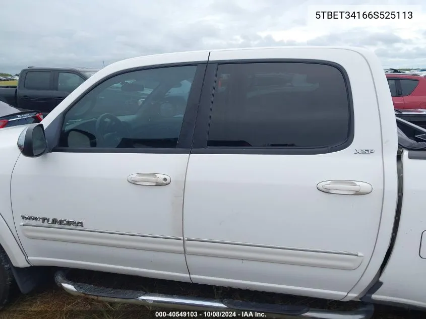 2006 Toyota Tundra Double Cab Sr5 VIN: 5TBET34166S525113 Lot: 40549103