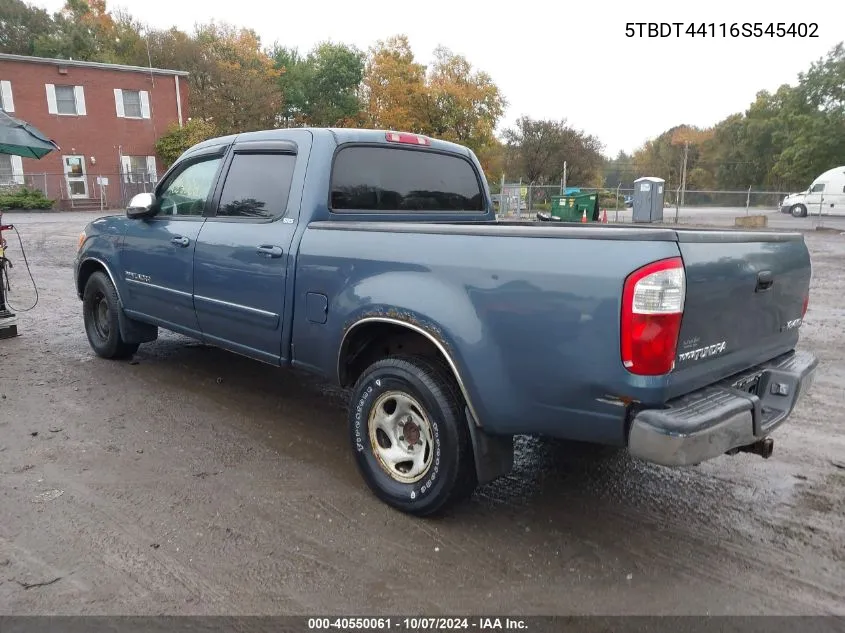 2006 Toyota Tundra Sr5 V8 VIN: 5TBDT44116S545402 Lot: 40550061