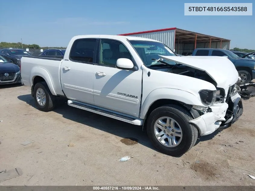 2006 Toyota Tundra Double Cab Limited VIN: 5TBDT48166S543588 Lot: 40557216