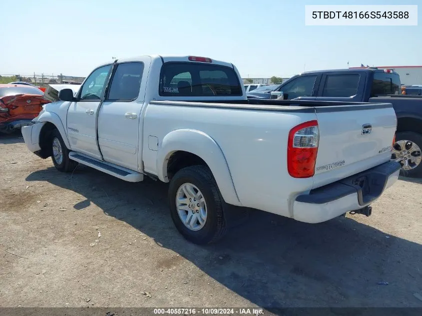 2006 Toyota Tundra Double Cab Limited VIN: 5TBDT48166S543588 Lot: 40557216