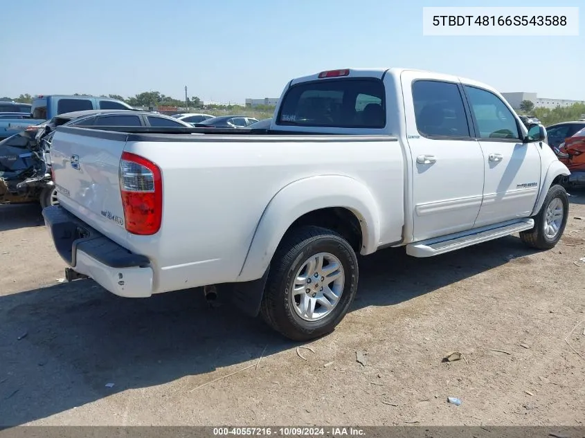 2006 Toyota Tundra Double Cab Limited VIN: 5TBDT48166S543588 Lot: 40557216