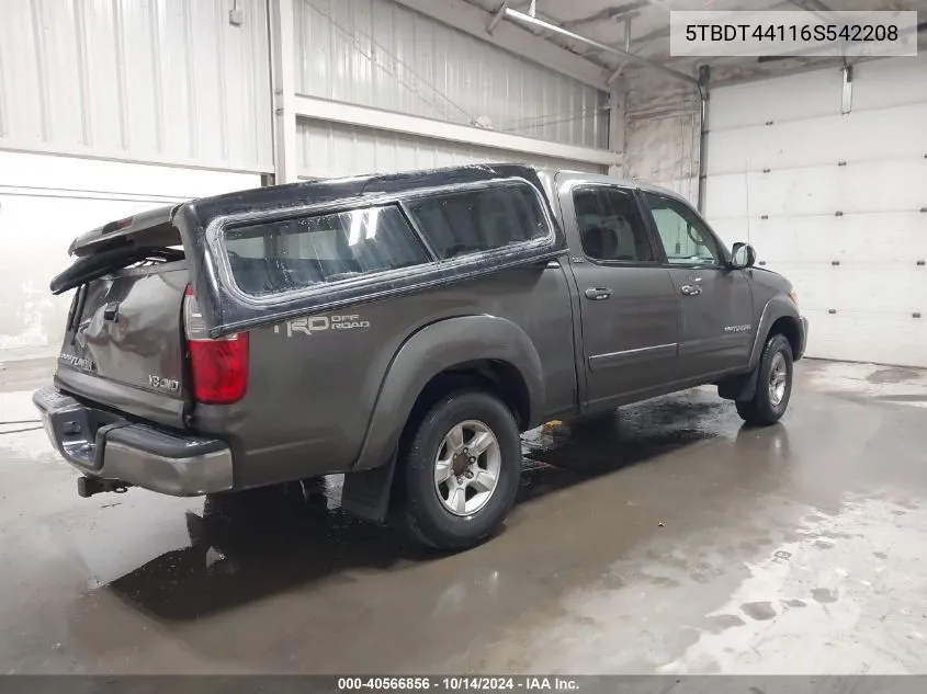 2006 Toyota Tundra Sr5 V8 VIN: 5TBDT44116S542208 Lot: 40566856