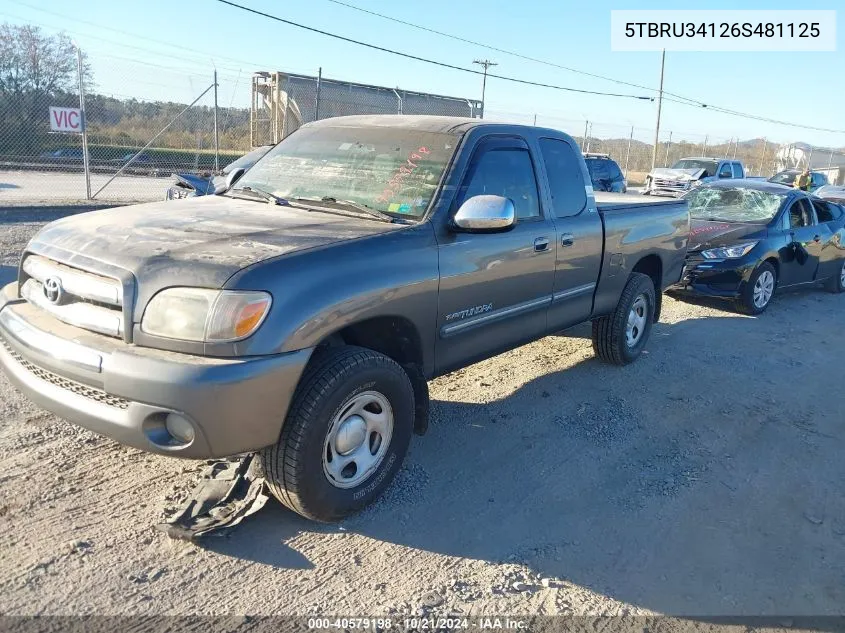 5TBRU34126S481125 2006 Toyota Tundra Sr5