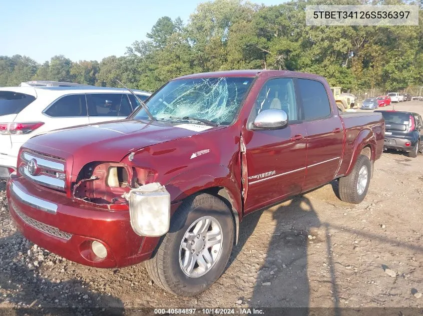 2006 Toyota Tundra Sr5 V8 VIN: 5TBET34126S536397 Lot: 40584897