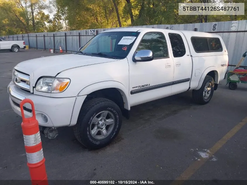 2006 Toyota Tundra Sr5 V8 VIN: 5TBBT44126S487761 Lot: 40595102