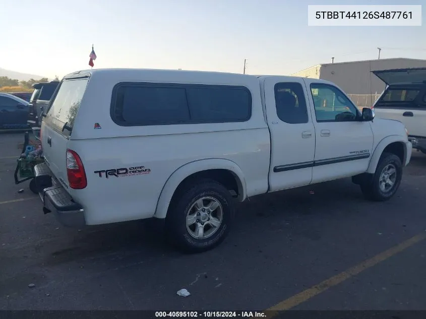 2006 Toyota Tundra Sr5 V8 VIN: 5TBBT44126S487761 Lot: 40595102