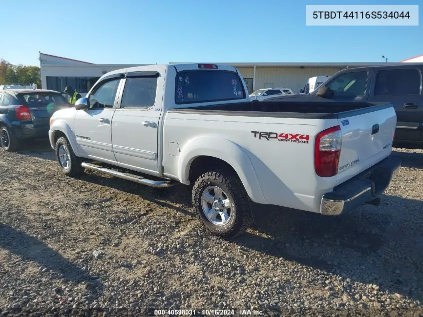 2006 Toyota Tundra Sr5 V8 VIN: 5TBDT44116S534044 Lot: 40598031